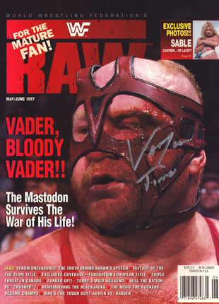 Vader signed WWF Raw Magazine May/June 1997