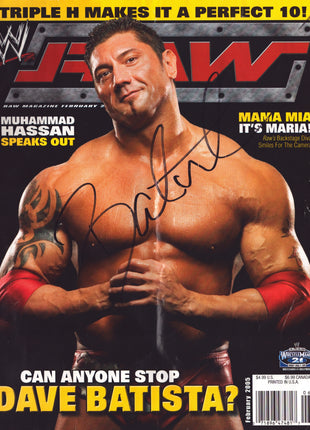 Batista signed WWE Raw Magazine February 2005