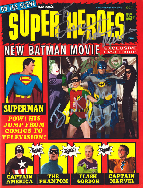 Adam West & Bart Ward signed Super Heroes Magazine