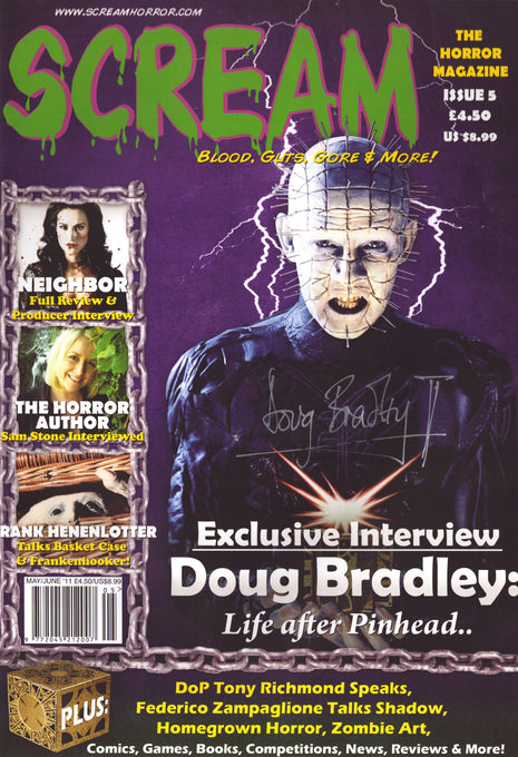 Doug Bradley signed Scream Magazine May/June 2011