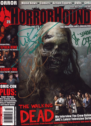 Michael Rooker, Jon Bernthal, Steven Ogg multi-signed HorrorHound Magazine September/October 2010