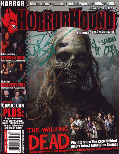 Michael Rooker, Jon Bernthal, Steven Ogg multi-signed HorrorHound Magazine September/October 2010