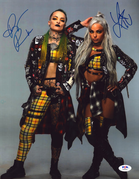 Liv Morgan & Ruby Riot dual signed 11x14 Photo (w/ PSA)