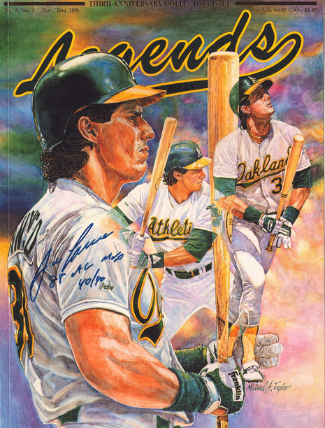 Jose Canseco signed Legends Magazine November/December 1991