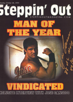 Jose Canseco signed Steppin Out Magazine October 5th 2005