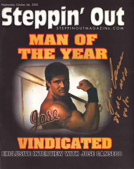 Jose Canseco signed Steppin Out Magazine October 5th 2005