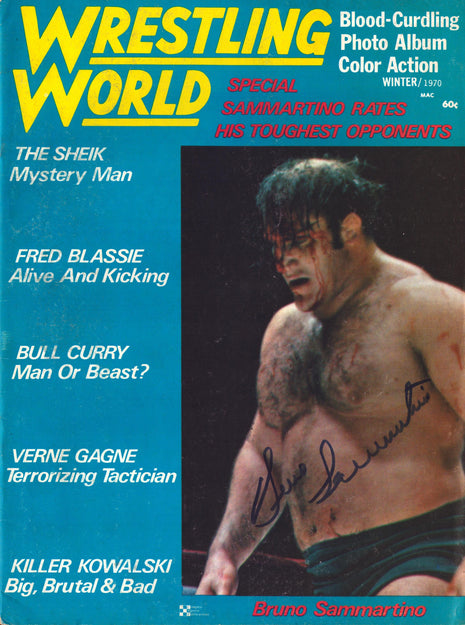 Bruno Sammartino signed Wrestling World Magazine Winter 1970