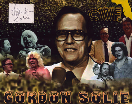 Gordon Solie signed Cut on 8x10 Photo