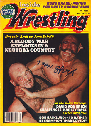 Iron Sheik signed Inside Wrestling Magazine May 1981