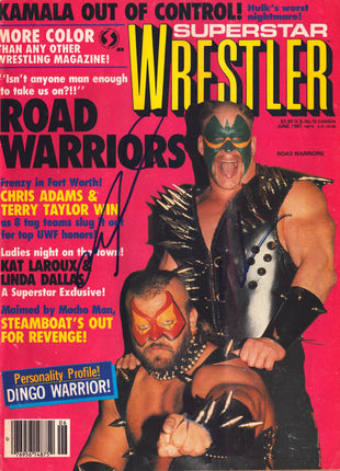 Hawk & Animal dual signed Superstar Wrestler Magazine June 1987