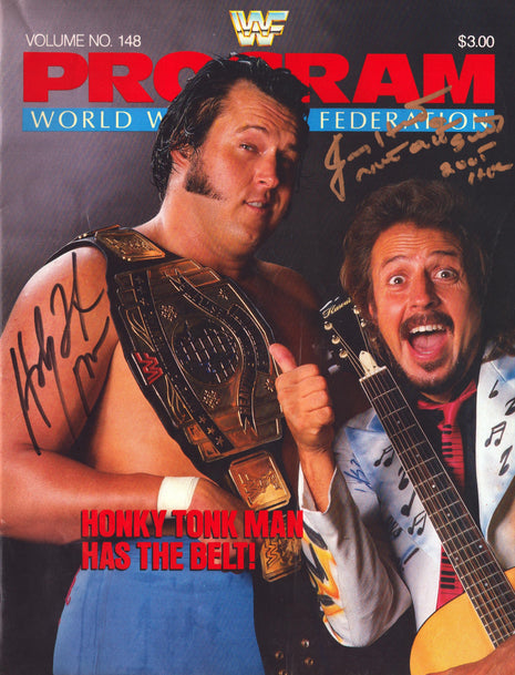 Honky Tonk Man & Jimmy Hart dual signed WWF Program Volume 148