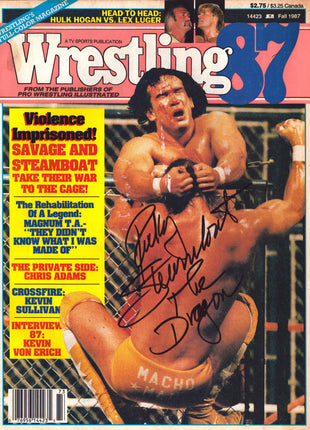 Ricky Steamboat signed Wrestling 87 Magazine Fall 1987