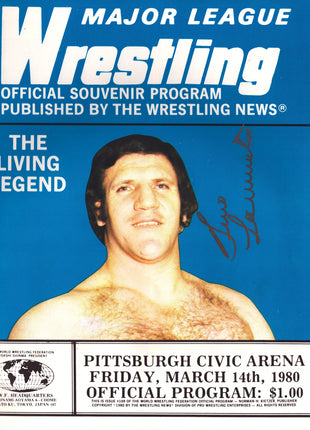 Bruno Sammartino signed Major League Wrestling Program #109