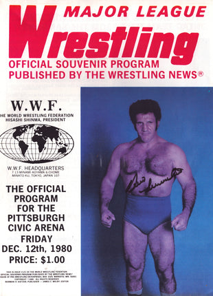 Bruno Sammartino signed Major League Wrestling Program #121