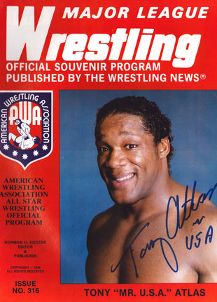 Tony Atlas signed Major League Wrestling Program #316