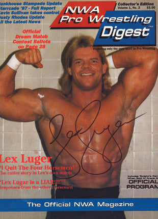 Lex Luger signed NWA Pro Wrestling Digest #2