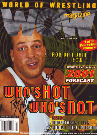 Rob Van Dam signed World Of Wrestling Magazine January 2001