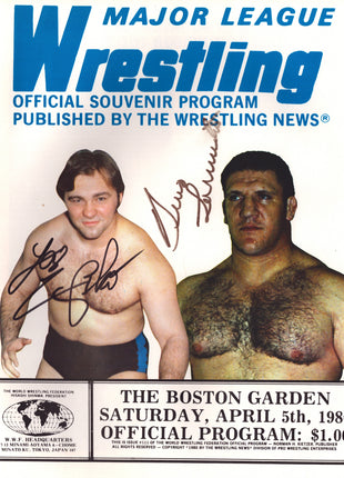 Bruno Sammartino & Larry Zbyszko dual signed Major League Wrestling Program #111