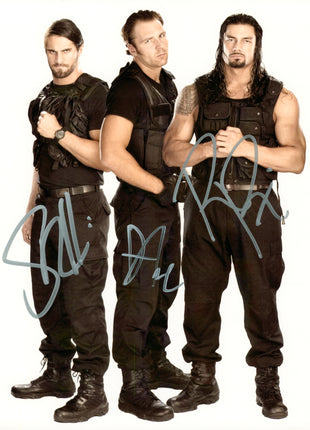 Roman Reigns, Dean Ambrose & Seth Rollins triple signed 8x10 Photo