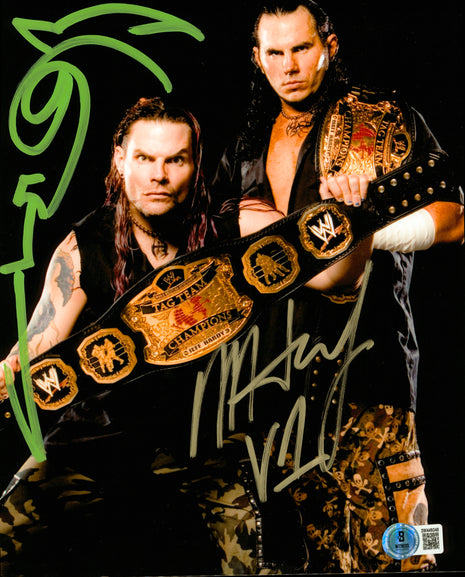 Jeff Hardy & Matt Hardy dual signed 8x10 Photo (w/ Beckett)