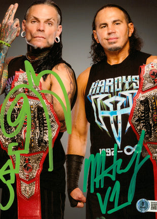 Jeff Hardy & Matt Hardy dual signed 8x10 Photo (w/ Beckett)