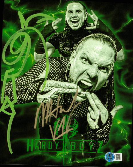 Jeff Hardy & Matt Hardy dual signed 8x10 Photo (w/ Beckett)