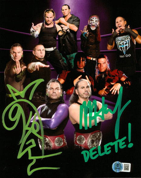 Jeff Hardy & Matt Hardy dual signed 8x10 Photo (w/ Beckett)