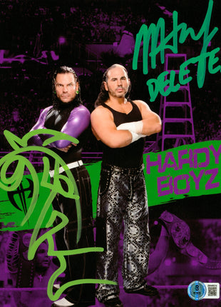 Jeff Hardy & Matt Hardy dual signed 8x10 Photo (w/ Beckett)