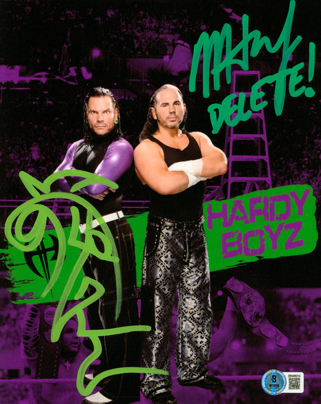 Jeff Hardy & Matt Hardy dual signed 8x10 Photo (w/ Beckett)