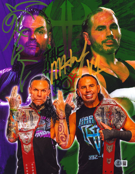 Jeff Hardy & Matt Hardy dual signed 11x14 Photo (w/ Beckett)