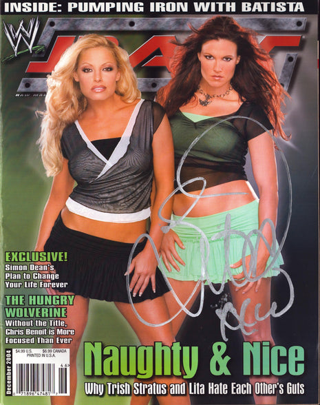 Lita signed WWE Raw Magazine December 2004