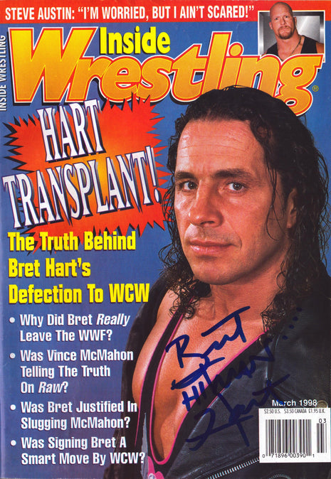 Bret Hart signed Inside Wrestling Magazine March 1998