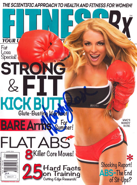 Mandy Rose signed Fitness RX Magazine June 2016 (w/ JSA)