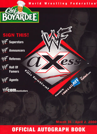 Chris Benoit & Fabulous Moolah dual signed WWF Axess 2000 Event Program