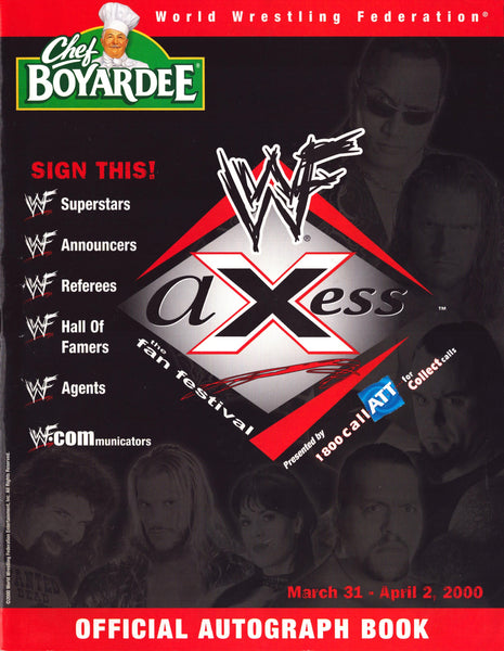 Chris Benoit & Fabulous Moolah dual signed WWF Axess 2000 Event Program