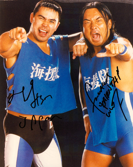 Taka Michinoku &amp; Funaki doble firmada 8x10 Foto