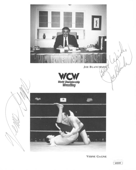 Joe Blanchard & Verne Gagne dual signed 8x10 Photo (w/ JSA)