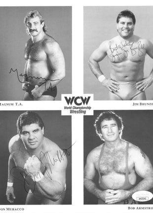 Magnum TA, Jim Brunzell, Don Muraco & Bob Armstrong multi-signed 8x10 Photo (w/ JSA)