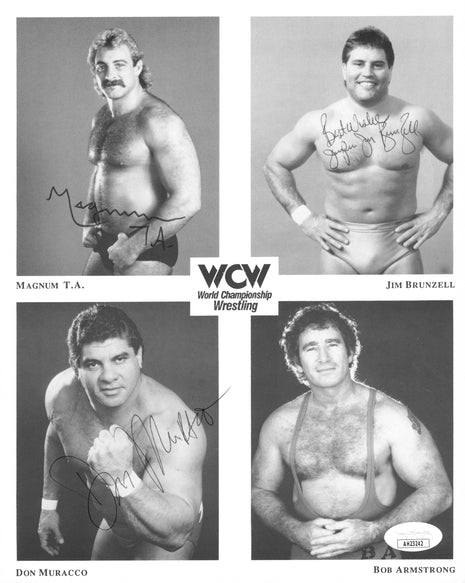 Magnum TA, Jim Brunzell, Don Muraco & Bob Armstrong multi-signed 8x10 Photo (w/ JSA)