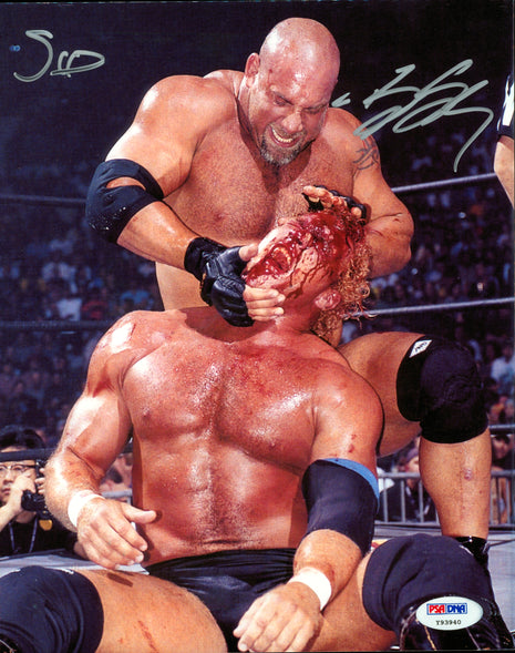 Bill Goldberg & Sid Justice dual signed 8x10 Photo (w/ PSA)