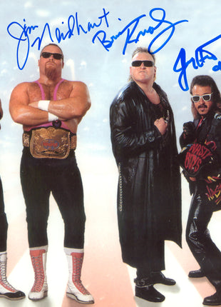 Bret Hart, Jim Neidhart, Jimmy Hart, Brian Knobbs & Jerry Saggs multi-signed 8x10 Photo (w/ PSA)