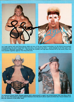 Ric Flair, Lex Luger & Sting triple signed Major League Wrestling Program (w/ Beckett)