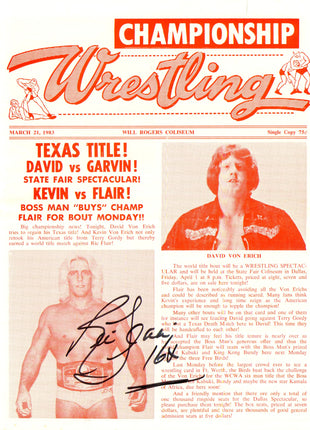 Ric Flair signed Championship Wrestling Program March 23rd 1983 (w/ Beckett)