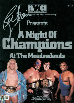 Ric Flair signed NWA Night of Champions at the Meadowlands 1984 Program (w/ Beckett)