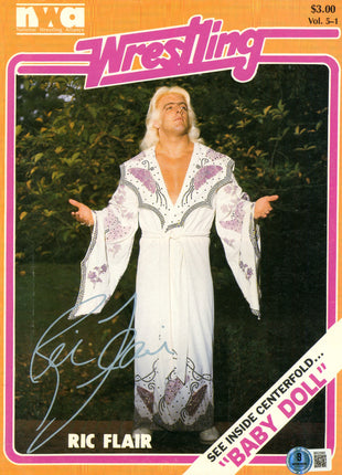 Ric Flair signed NWA Wrestling Program Volume 5 Number 1 (w/ Beckett)