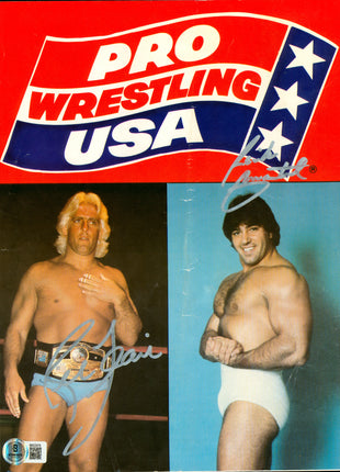 Ric Flair & Rick Martel dual signed Pro Wrestling USA Program (w/ Beckett)