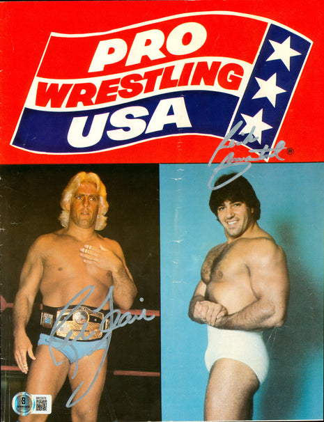 Ric Flair & Rick Martel dual signed Pro Wrestling USA Program (w/ Beckett)