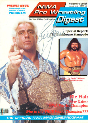 Ric Flair signed NWA Pro Wrestling Digest #1 (w/ Beckett)