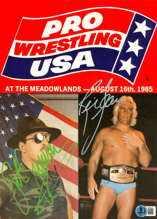 Ric Flair & Sgt Slaughter dual signed Pro Wrestling USA Program (w/ Beckett)