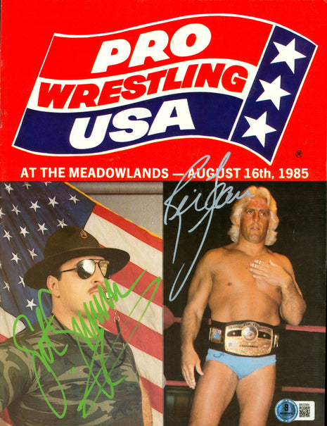 Ric Flair & Sgt Slaughter dual signed Pro Wrestling USA Program (w/ Beckett)